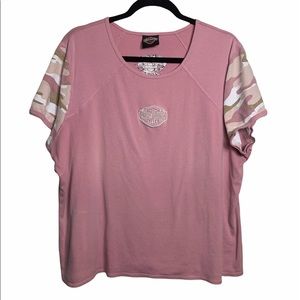Harley-Davidson Womans Tee Sz 2W Short Sleeve camo